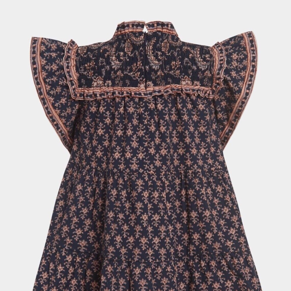 NEW SEA Girl's Jasper Smocked Dress Ditsy Floral Sleeveless NWT RUFFLE TRIM